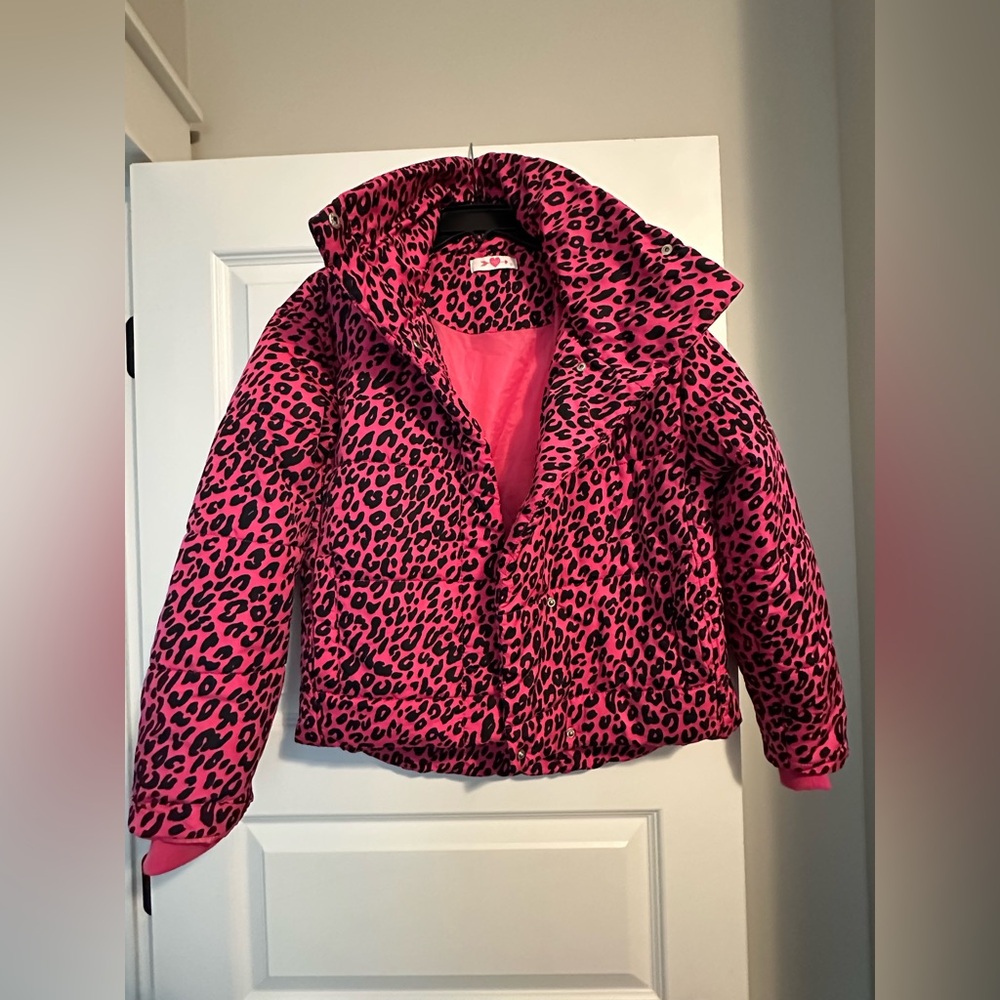 Buddy Love Pink and black leopard print jacket SZ S